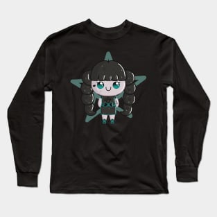 Cute Black Haired Wiccan Girl Long Sleeve T-Shirt